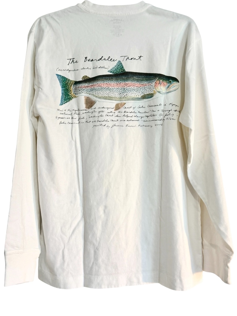 CC Filson x James Prosek trout shirt White Sz Med Long Sleeve Limited Edition